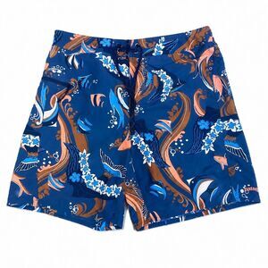 Patagonia Vintage Board Shorts Fish Floral Blue Men’s 33 Coastal Surf